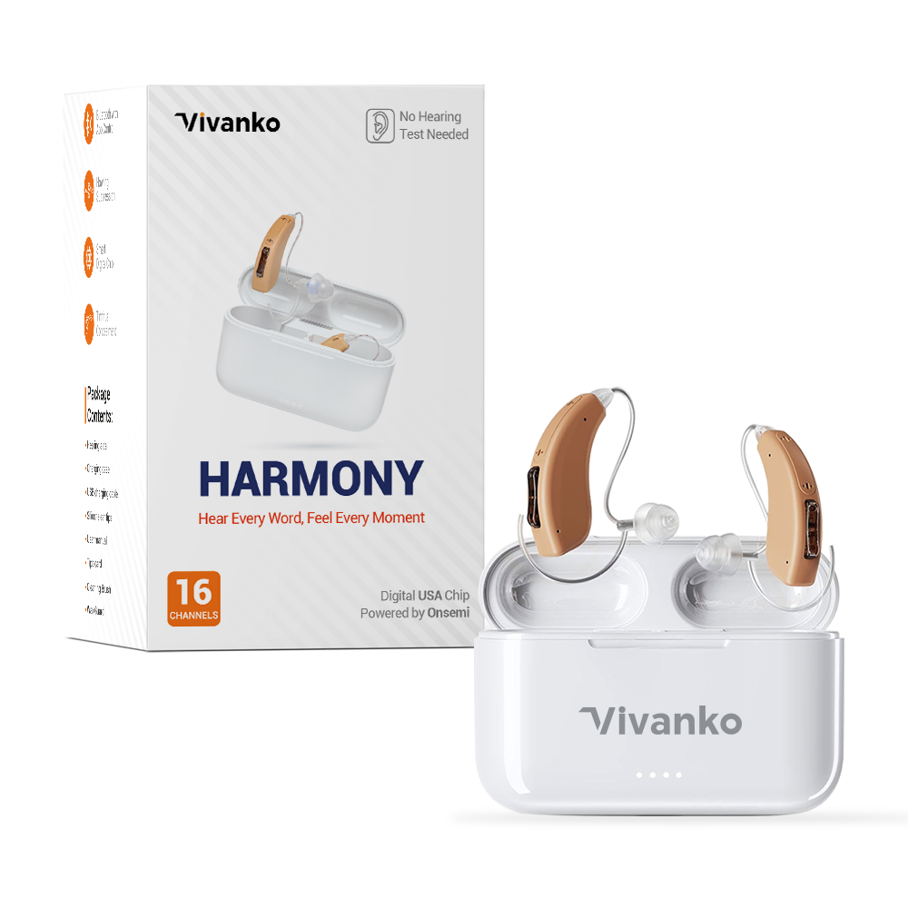 Harmony RIC Digital Hearing Aids – Rechargeable, 16-Channel, Bluetooth App Control