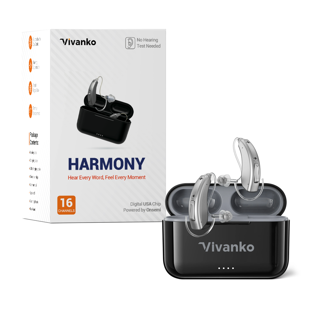 Harmony RIC Digital Hearing Aids – Rechargeable, 16-Channel, Bluetooth App Control