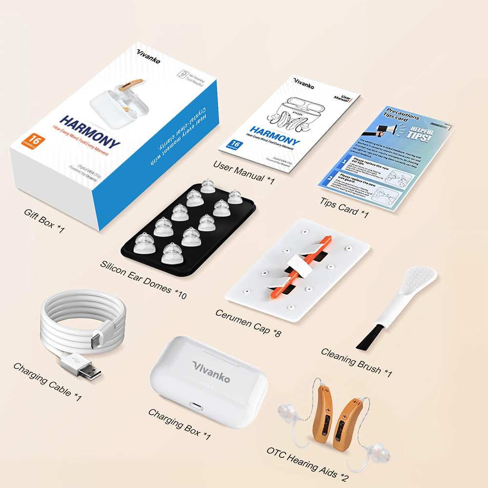 Harmony RIC Digital Hearing Aids – Rechargeable, 16-Channel, Bluetooth App Control